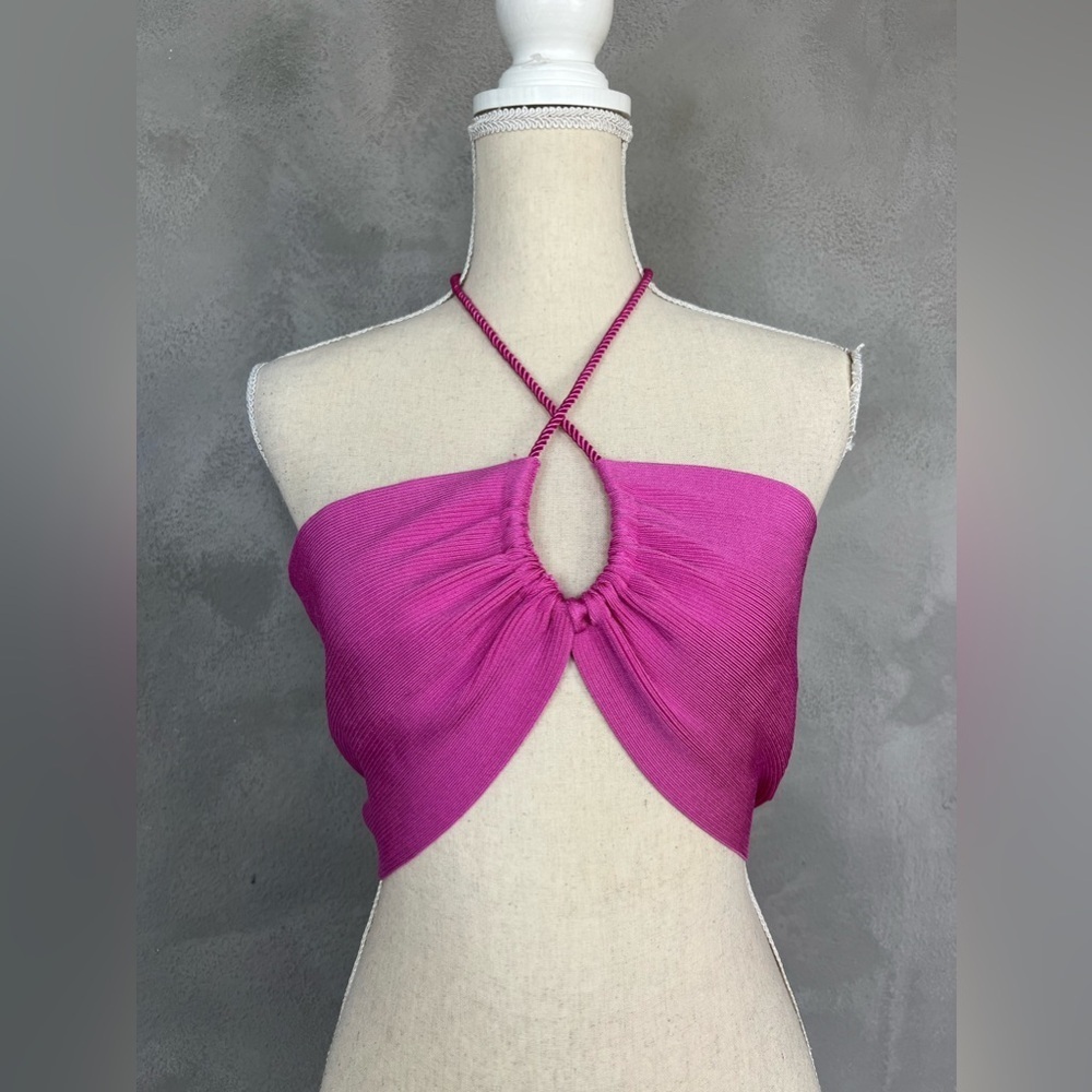 Farm Rio pink knit halter top size XL - Picture 10 of 10